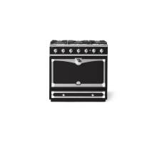 La Cornue CornuFé Albertine 90cm Dual Fuel Polished Chrome Matte Black