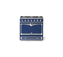 La Cornue CornuFé Albertine 90cm Dual Fuel Polished Chrome Royal Blue