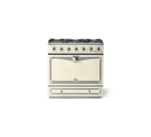 La Cornue CornuFé Albertine 90cm Dual Fuel Satin Chrome Ivory