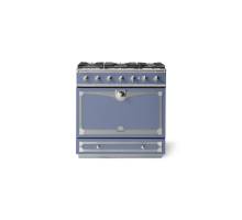 La Cornue CornuFé Albertine 90cm Dual Fuel Satin Chrome Provence Blue
