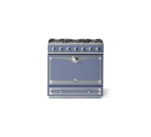 La Cornue CornuFé Albertine 90cm Dual Fuel Satin Chrome Provence Blue