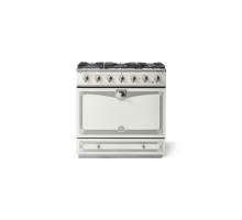 La Cornue CornuFé Albertine 90cm Dual Fuel Satin Chrome Pure White