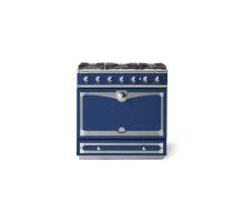 La Cornue CornuFé Albertine 90cm Dual Fuel Satin Chrome Royal Blue