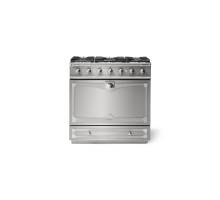 La Cornue CornuFé Albertine 90cm Dual Fuel Satin Chrome Stainless Steel