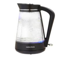 Morphy Richards glass jug kettle black chrome