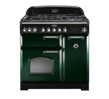 Rangemaster  CDL90DFFRGC 90cm Classic Deluxe Dual Fuel Racing Green Chrome Range Cooker 113510