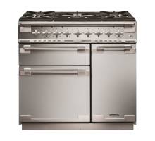 Rangemaster  ELS90DFFSS - 90cm Elise Dual Fuel Stainless Steel Brushed Chrome Range Cooker 108400