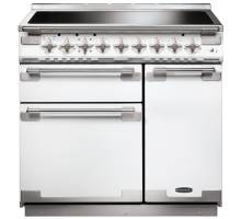 Rangemaster  ELS90EIWH - 90cm Elise Induction White Brushed Chrome Range Cooker 107940