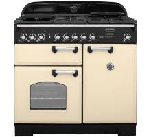 Rangemaster CDL100DFFCRC - 100cm Classic Deluxe Dual Fuel Cream Chrome Range Cooker 92500