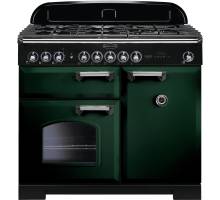 Rangemaster CDL100DFFRGC - 100cm Classic Deluxe Dual Fuel Racing Green Chrome Range Cooker 113810