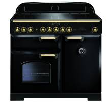 Rangemaster CDL100EIBLB - 100cm Classic Deluxe Electric Induction Black Brass Range Cooker 115570