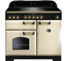 Rangemaster CDL100EICRB - 100cm Classic Deluxe Electric Induction Cream Brass Range Cooker 115580