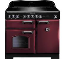 Rangemaster CDL100EICYC 100cm Classic Deluxe Electric Induction Cranberry Chrome Range Cooker 95940