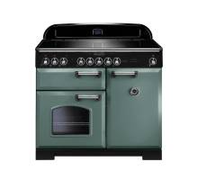 Rangemaster CDL100EIMGC - 100cm Classic Deluxe Electric Induction Mineral Green Chrome Range Cooker 127470