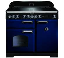 Rangemaster CDL100EIRBC - 100cm Classic Deluxe Electric Induction Regal Blue Chrome Range Cooker 114010