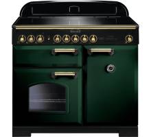 Rangemaster CDL100EIRGB - 100cm Classic Deluxe Electric Induction Racing Green Brass Range Cooker 114000