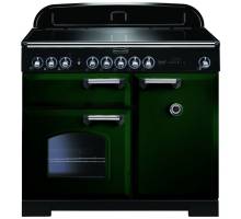 Rangemaster CDL100EIRGC - 100cm Classic Deluxe Electric Induction Racing Green Chrome Range Cooker 113990