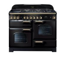 Rangemaster CDL110DFFBLB - 110cm Classic Deluxe Dual Fuel Black Brass Range Cooker 79800