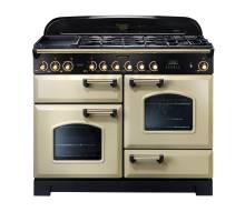 Rangemaster CDL110DFFCRB - 110cm Classic Deluxe Dual Fuel Cream Brass Range Cooker 79810