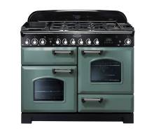 Rangemaster CDL110DFFMGC - 110cm Classic Deluxe Dual Fuel Mineral Green Chrome Range Cooker 127250