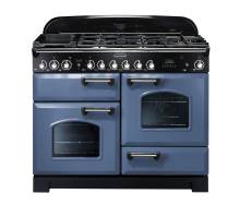 Rangemaster CDL110DFFSBC - 110cm Classic Deluxe Dual Fuel Stone Blue Chrome Range Cooker 127240