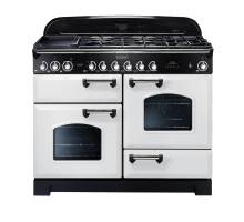 Rangemaster CDL110DFFWHC - 110cm Classic Deluxe Dual Fuel White Chrome Range Cooker 112930