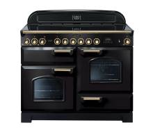 Rangemaster CDL110ECBLB - 110cm Classic Deluxe Electric Ceramic Black Brass Range Cooker 81340