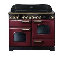 Rangemaster CDL110ECCYB - 110cm Classic Deluxe Electric Ceramic Cranberry Brass Range Cooker 84450