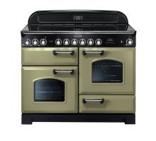 Rangemaster CDL110ECOGC - 110cm Classic Deluxe Electric Ceramic Olive Green Chrome Range Cooker 100940
