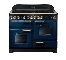 Rangemaster CDL110ECRBB - 110cm Classic Deluxe Electric Ceramic Regal Blue Brass Range Cooker 114140