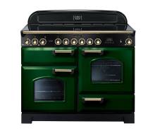 Rangemaster CDL110ECRGB - 110cm Classic Deluxe Electric Ceramic Racing Green Brass Range Cooker 114120