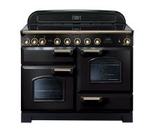 Rangemaster CDL110EIBLB - 110cm Classic Deluxe Electric Induction Black Brass Range Cooker 90430