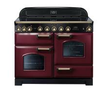 Rangemaster CDL110EICYB - 110cm Classic Deluxe Electric Induction Cranberry Brass Range Cooker 90450