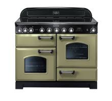 Rangemaster CDL110EIOGC - 110cm Classic Deluxe Electric Induction Olive Green Chrome Range Cooker 100950