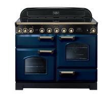 Rangemaster CDL110EIRBB - 110cm Classic Deluxe Electric Induction Regal Blue Brass Range Cooker 113100