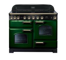 Rangemaster CDL110EIRGB - 110cm Classic Deluxe Electric Induction Racing Green Brass Range Cooker 113080