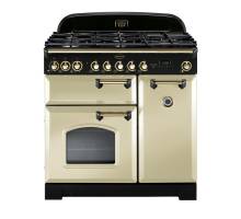 Rangemaster CDL90DFFCRB - 90cm Classic Deluxe Dual Fuel Cream Brass Range Cooker 80960