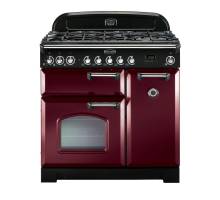 Rangemaster CDL90DFFCYC 90cm Classic Deluxe Dual Fuel Cranberry Chrome Range Cooker 84480