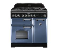 Rangemaster CDL90DFFSBC - 90cm Classic Deluxe Dual Fuel Stone Blue Chrome Range Cooker 127500