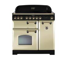 Rangemaster CDL90ECCRB 90cm Classic Deluxe Electric Ceramic Cream Brass Range Cooker 81650