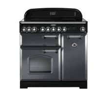 Rangemaster CDL90ECSLC 90cm Classic Deluxe Electric Ceramic Slate Chrome Range Cooker 124200