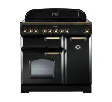 Rangemaster CDL90EIBLB 90cm Classic Deluxe Electric Induction Black Brass Range Cooker 90270