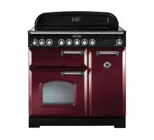 Rangemaster CDL90EICYC 90cm Classic Deluxe Electric Induction Cranberry Chrome Range Cooker 90240