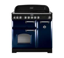 Rangemaster CDL90EIRBC 90cm Classic Deluxe Electric Induction Regal Blue Chrome Range Cooker 113710