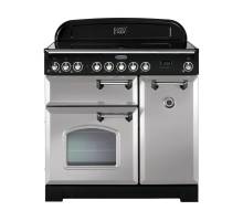 Rangemaster CDL90EIRPC 90cm Classic Deluxe Electric Induction Royal Pearl Chrome Range Cooker 100620