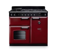 Rangemaster CL100DFPBORCM1 100cm Classic Dual Fuel Range Cooker in Bordeaux with chrome trim