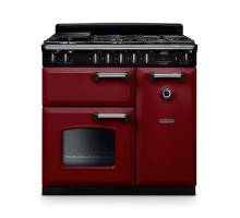 Rangemaster CL90DFPBORCM1 Classic 90cm dual fuel range cooker in bordeaux with chrome trim