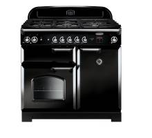 Rangemaster CLA100DFFBLC - 100cm Classic Dual Fuel Black Chrome Range Cooker 116880