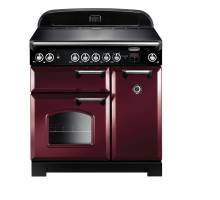 Rangemaster CLA90ECCYC - 90cm Classic Electric Ceramic Cranberry Chrome Range Cooker 117440