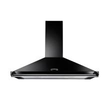 Rangemaster CLAHDC110BC Classic 110cm black cooker hood with chrome rail